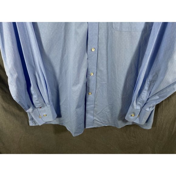 Tommy Hilfiger Button Up Shirt Adult Large 16-16 1/2 34-35 Blue‎ Casual Mens. - Picture 3 of 8